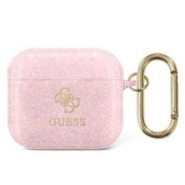 Guess 4G Glitter dėklas AirPods 3, rožinis