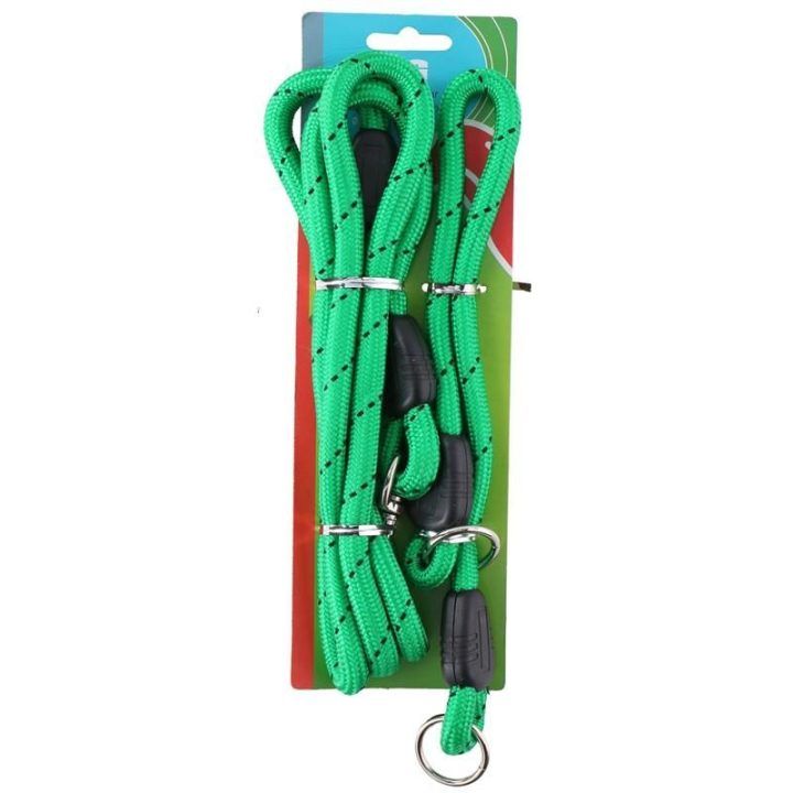 Šunų pavadėlis 150 cm ir antkaklis 45 cm, žalias