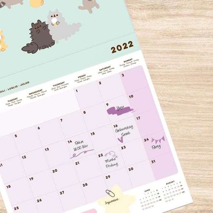 Sieninis kalendorius Pusheen Foodie Collection 30 × 30 cm