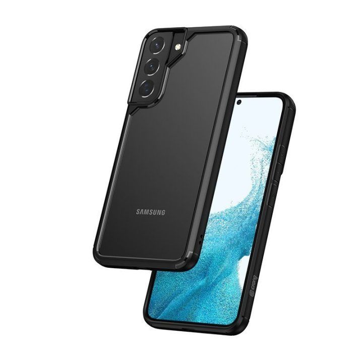 Dėklas Samsung Galaxy S22+ Crong Hybrid Clear, juodas