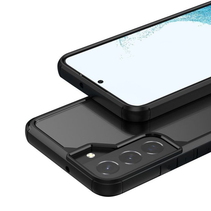 Dėklas Samsung Galaxy S22+ Crong Hybrid Clear, juodas