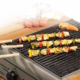 BBQ iešmai su medine rankena, 38,5 cm, 4 vnt