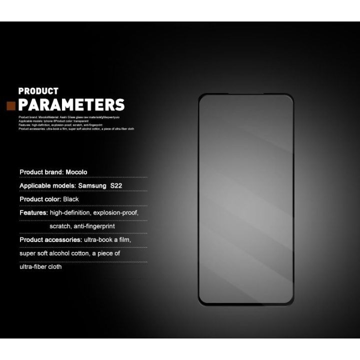 Apsauginis stiklas Samsung Galaxy S22+ Mocolo 2.5D Full Glue