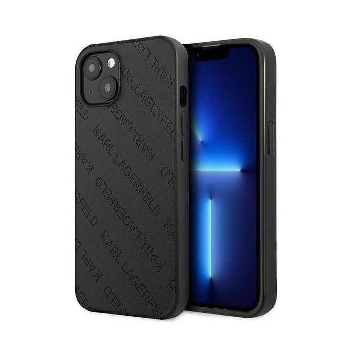 Dėklas iPhone 13 mini Karl Lagerfeld perforuotas, juodas