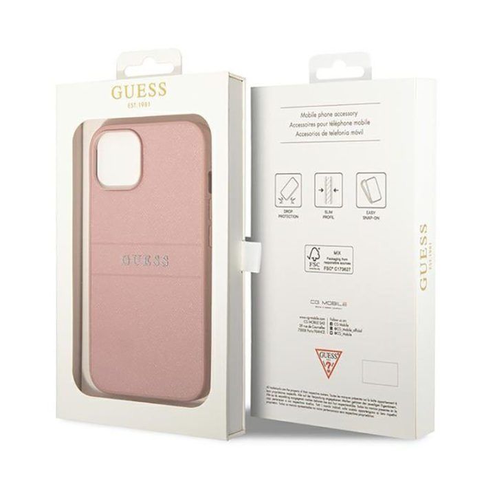 Dėklas iPhone 14 Plus Guess rožinis