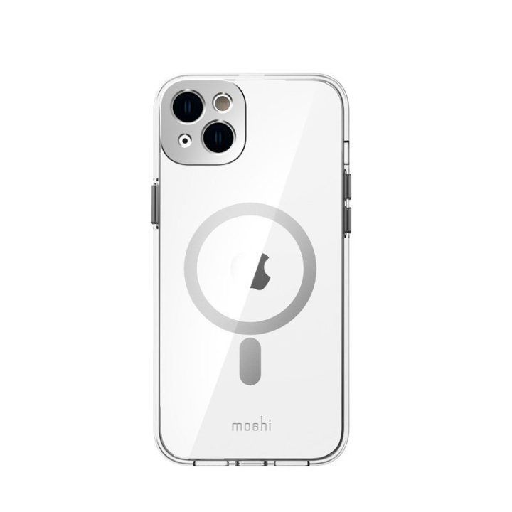 Moshi iGlaze MagSafe dėklas iPhone 14 Max, sidabro spalvos