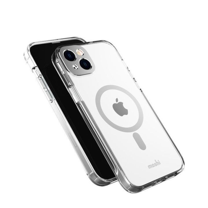 Moshi iGlaze MagSafe dėklas iPhone 14 Max, sidabro spalvos