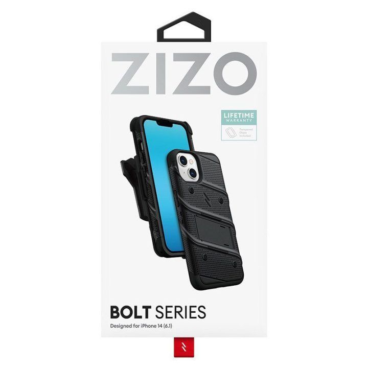 Dėklas iPhone 14 ZIZO BOLT, juodas