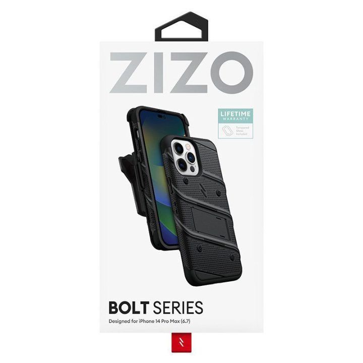 Dėklas iPhone 14 Pro Max ZIZO BOLT, juodas