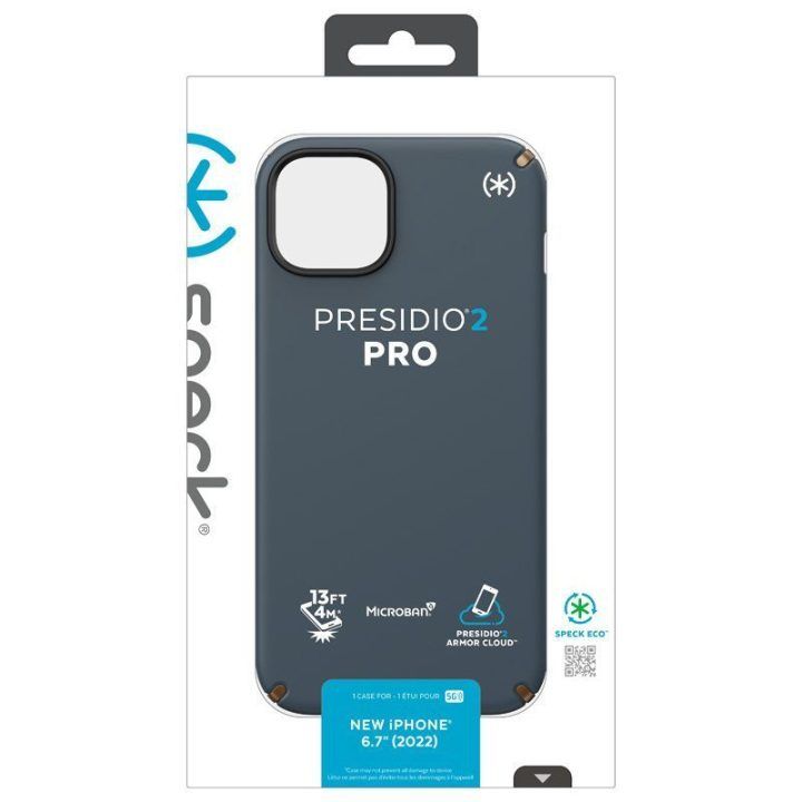 Dėklas Speck Presidio2 Pro iPhone 15 Plus / 14 Plus, pilkas
