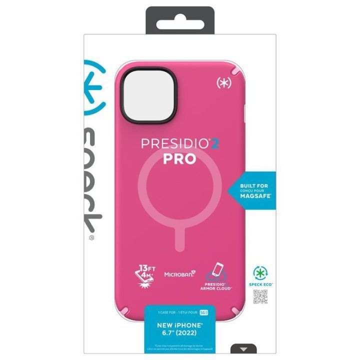 Dėklas iPhone 15 Plus / 14 Plus, rožinis Speck Presidio2 Pro + MagSafe