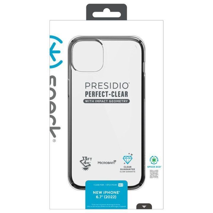 Dėklas iPhone 15 Plus / 14 Plus, permatomas Speck Presidio