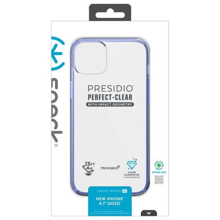 Speck Presidio Perfect-Clear dėklas iPhone 15 Plus / 14 Plus, skaidrus
