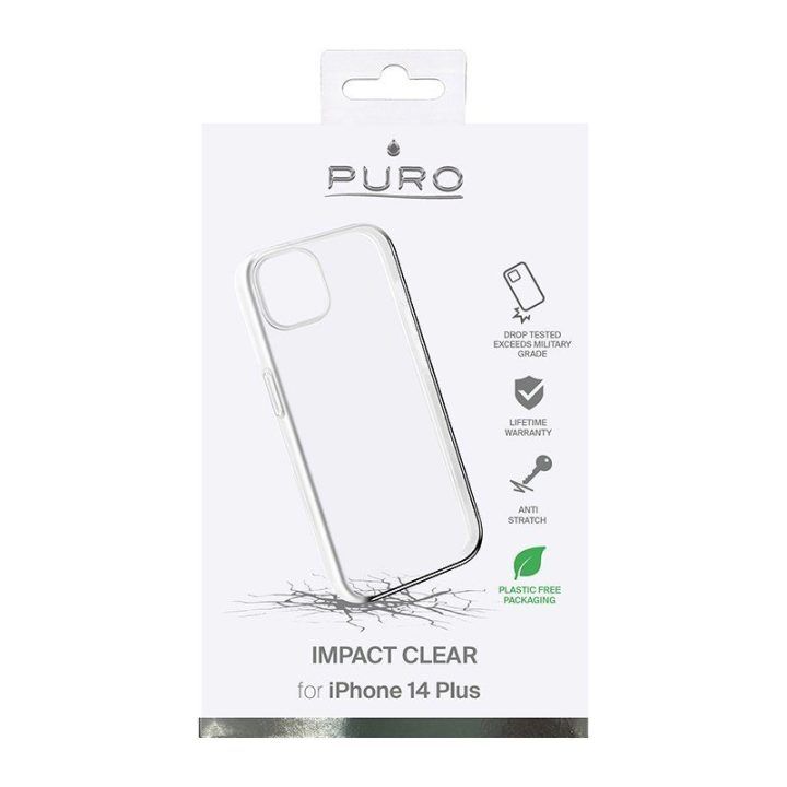 Permatomas dėklas iPhone 14 Max PURO Impact Clear