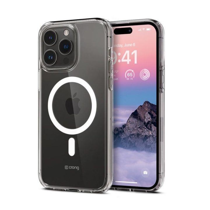 Permatomas dėklas iPhone 14 Pro Max Crong Clear MAG Cover