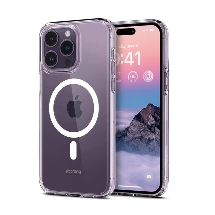 Permatomas dėklas iPhone 14 Pro Max Crong Clear MAG Cover