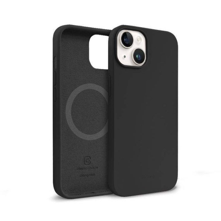 Silikoninis dėklas Crong Color Cover Magnetic iPhone 14/13, juodas