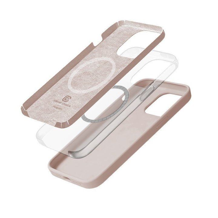 Dėklas iPhone 14 Pro Max, liquid silicone, Sand Pink