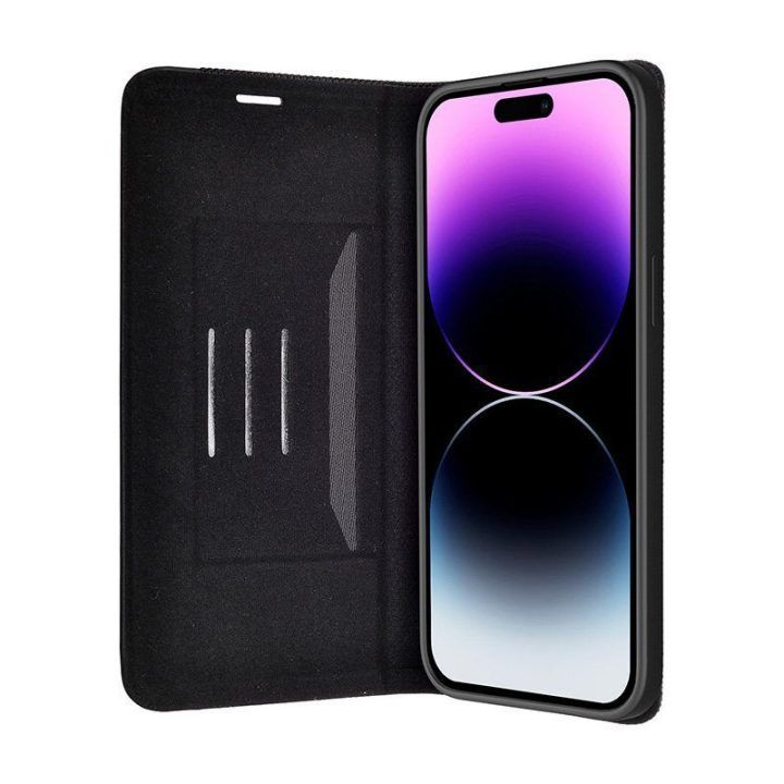 Dėklas su pinigine iPhone 14 Pro Max, juodas