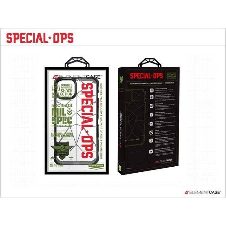 Dėklas iPhone 14 Element Case Special Ops X5, permatomas/juodas