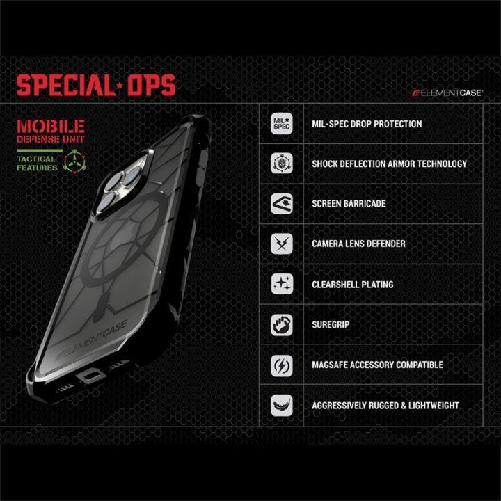Dėklas iPhone 14 Plus, juodas Element Case Special Ops X5