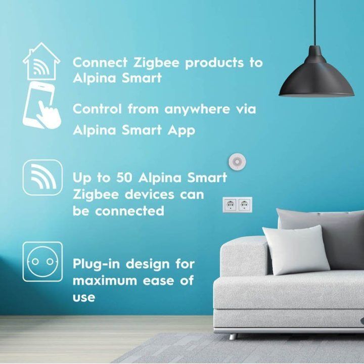 „Alpina Zigbee“ vartai įrenginiams, balti