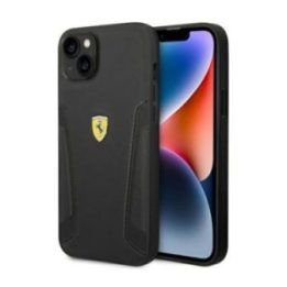 Ferrari natūralios odos dėklas iPhone 14 Plus, juodas