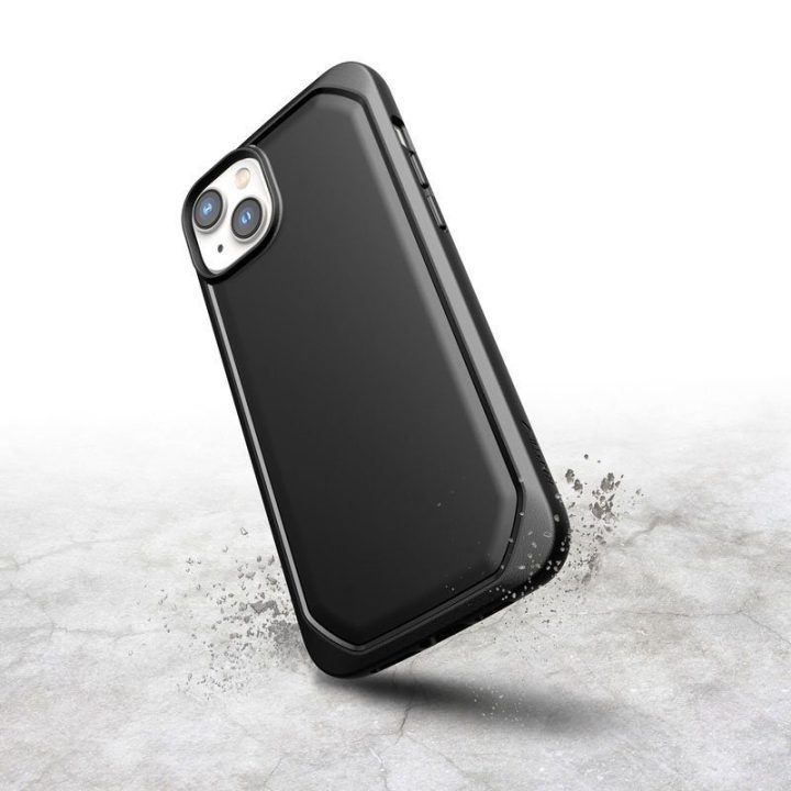 Juodas biologiškai skaidus dėklas iPhone 14 Plus, X-Doria Raptic Slim