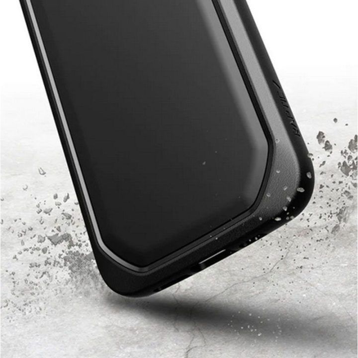 Juodas biologiškai skaidus dėklas iPhone 14 Plus, X-Doria Raptic Slim