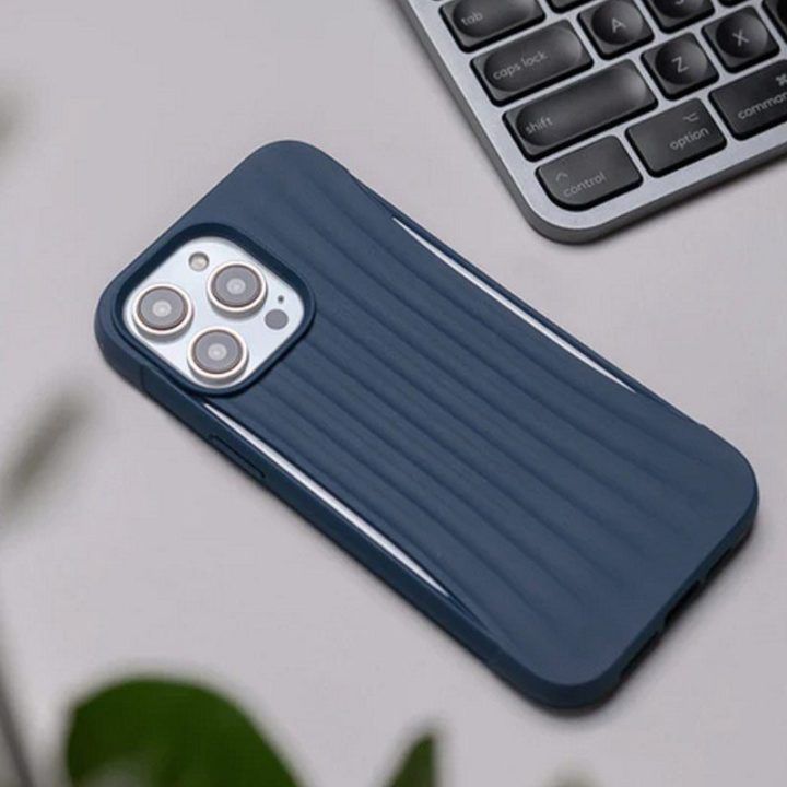 Biologiškai skaidus dėklas iPhone 14 Plus, mėlynas