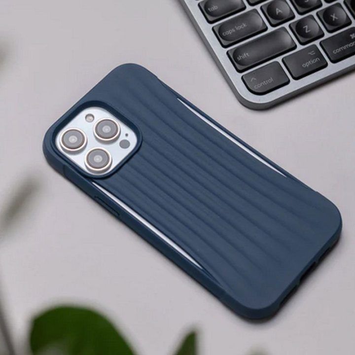 Biologiškai skaidomas dėklas iPhone 14 Pro Max, mėlynas
