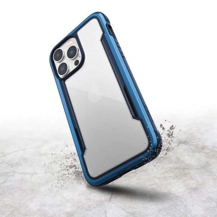 Dėklas iPhone 14 Pro Max, aliuminis, Marine Blue, X-Doria Raptic Shield