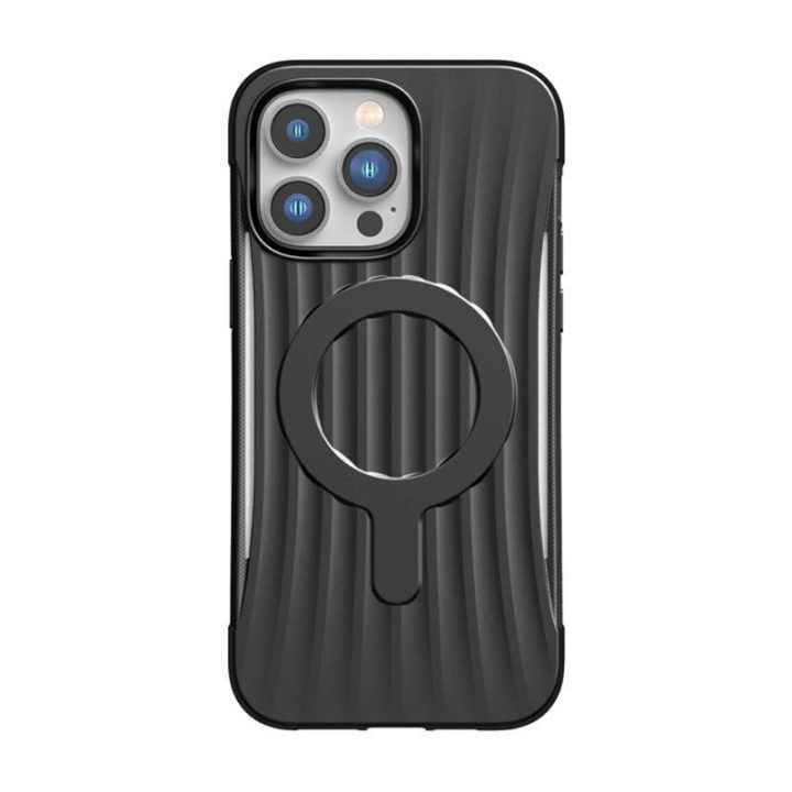 Biologiškai skaidus dėklas iPhone 14 Pro Max, juodas, X-Doria Raptic Clutch MagSafe