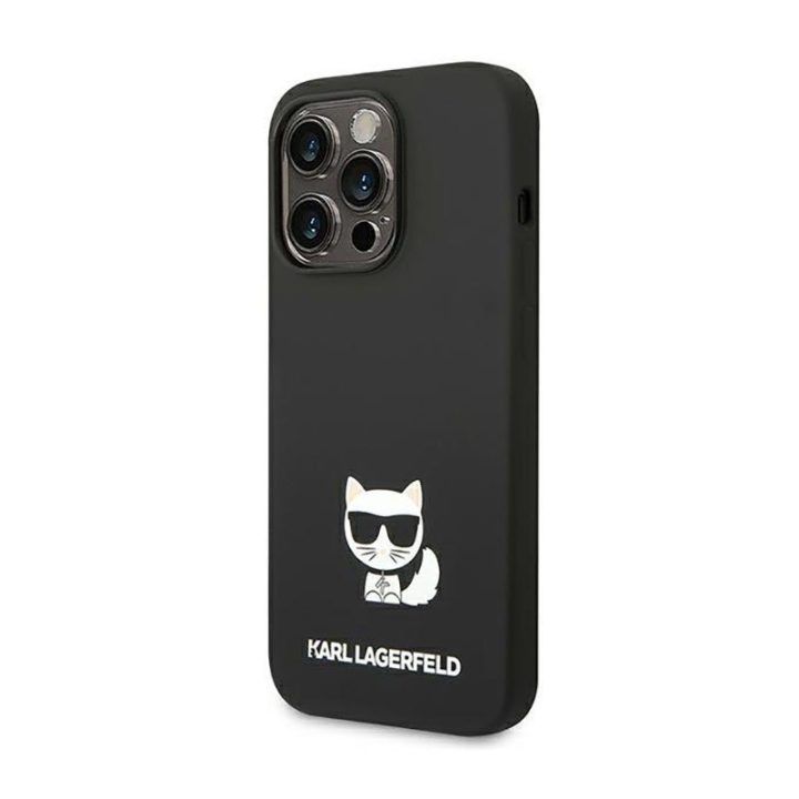 Karl Lagerfeld silikoninis dėklas iPhone 14 Pro juodas