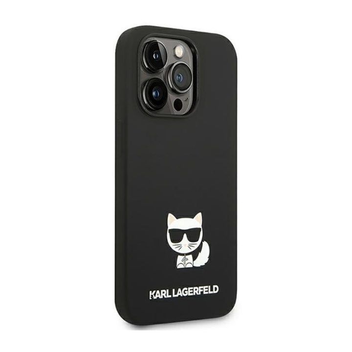 Karl Lagerfeld silikoninis dėklas iPhone 14 Pro juodas
