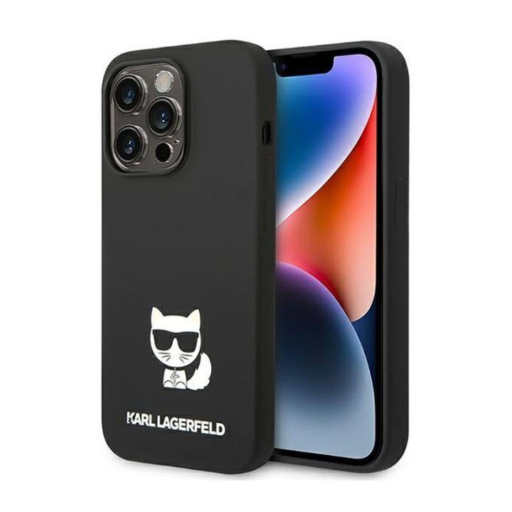Karl Lagerfeld silikoninis dėklas iPhone 14 Pro juodas