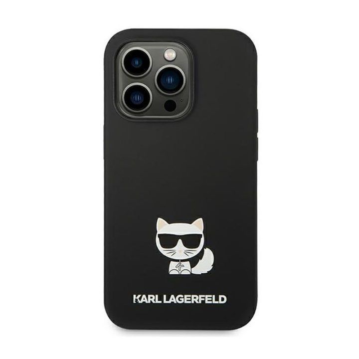 Karl Lagerfeld silikoninis dėklas iPhone 14 Pro juodas