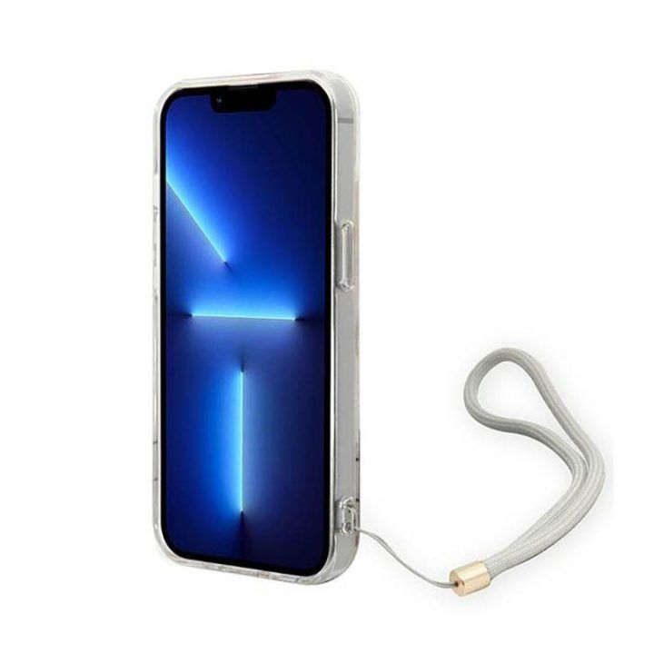 Dėklas iPhone 14 Plus Guess Flower Cord, purpurinis