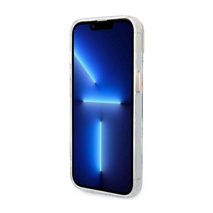 Dėklas iPhone 14 Plus Guess Metal Outline, permatomas