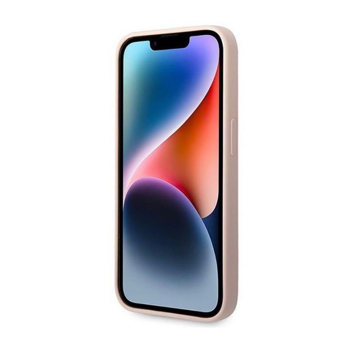 Dėklas iPhone 14 Pro Max Guess silikoninis rožinis