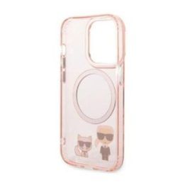 Dėklas iPhone 14 Pro Karl Lagerfeld Karl&Choupette, rožinis