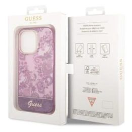 Dėklas iPhone 14 Pro Max Guess Porcelain, fuksijų