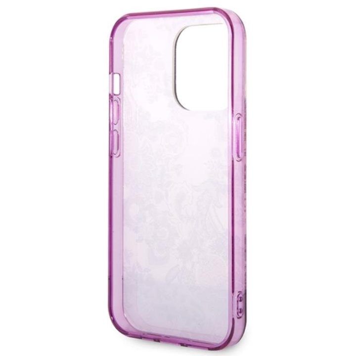 Dėklas iPhone 14 Pro Max Guess Porcelain, fuksijų
