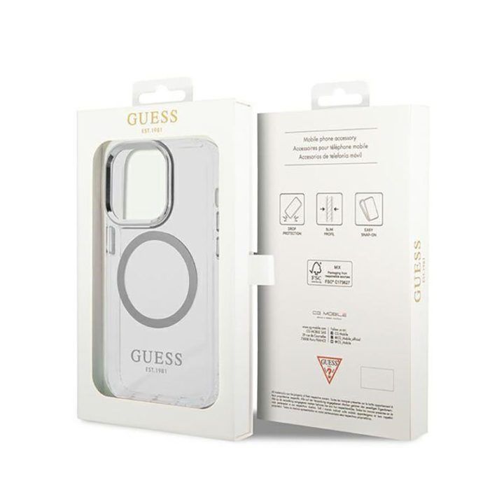 Guess permatomas dėklas iPhone 14 Pro su MagSafe