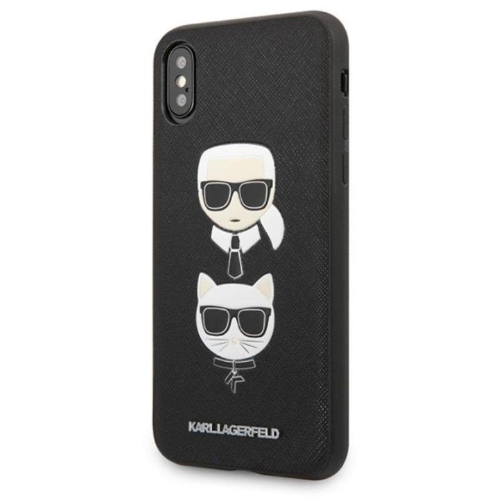 Dėklas iPhone Xs / X Karl Lagerfeld Saffiano juodas