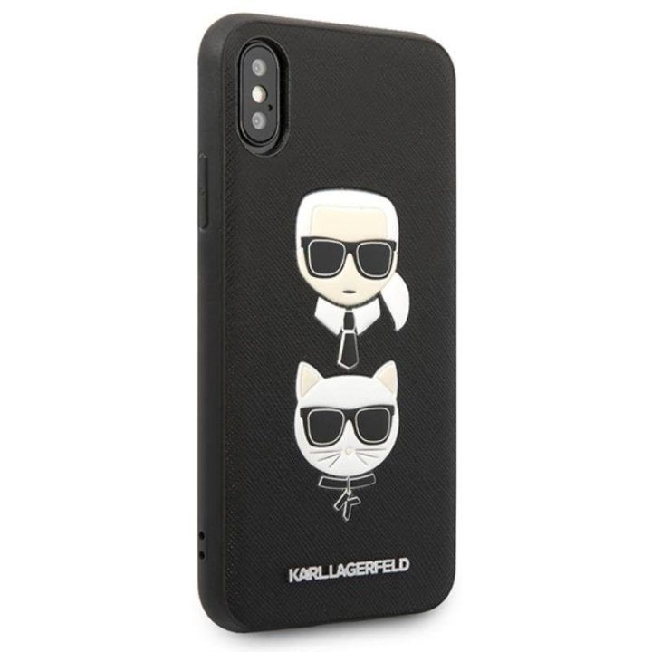Dėklas iPhone Xs / X Karl Lagerfeld Saffiano juodas