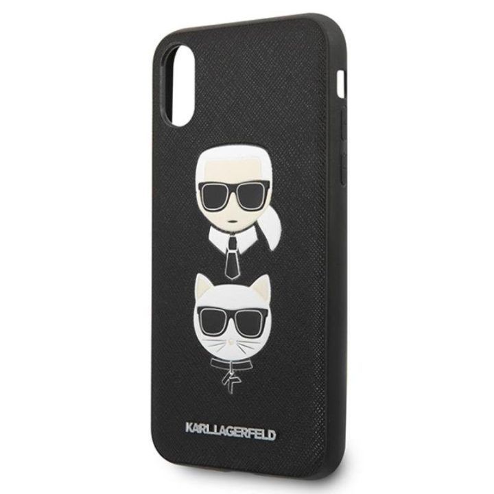 Dėklas iPhone Xs / X Karl Lagerfeld Saffiano juodas