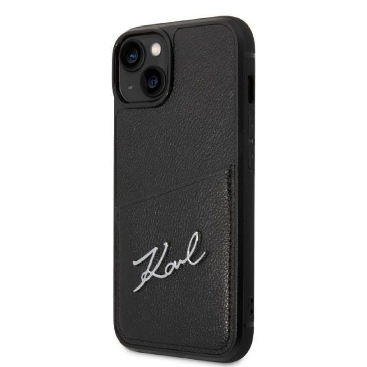 Dėklas su kortelių skyriumi iPhone 14 Plus, juodas