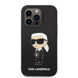 Dėklas iPhone 14 Pro Karl Lagerfeld Silicone NFT Ikonik MagSafe, juodas