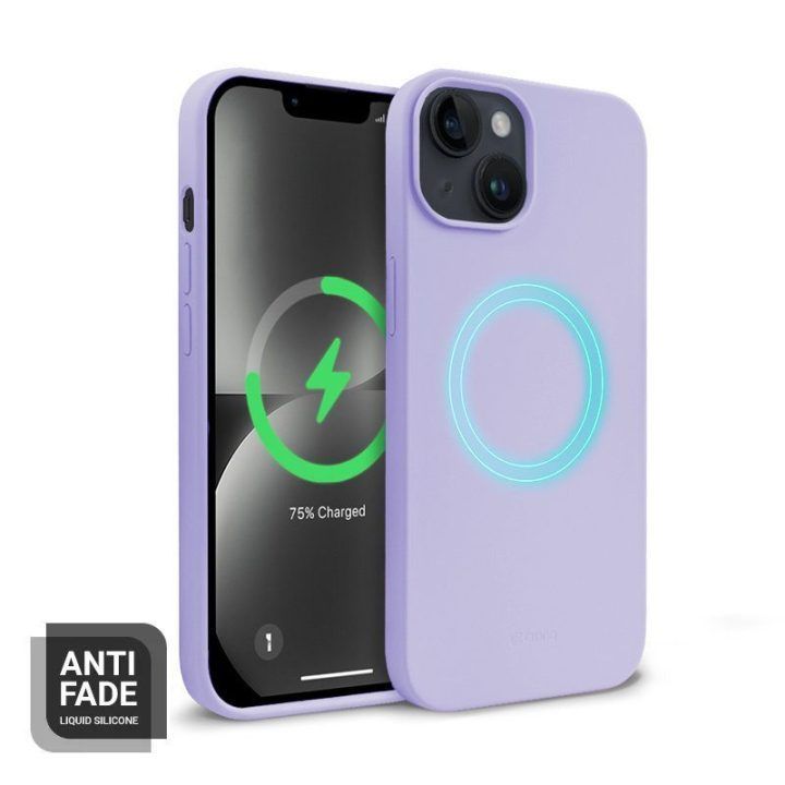 Dėklas iPhone 14 Plus, silikoninis, violetinis